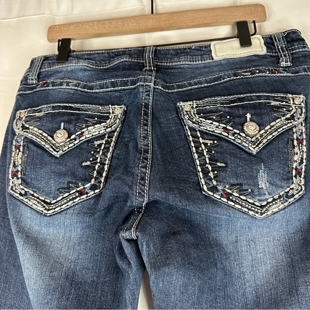 Dark Wash Women's Bootcut Jeans - Blue - Picture 13 of 15